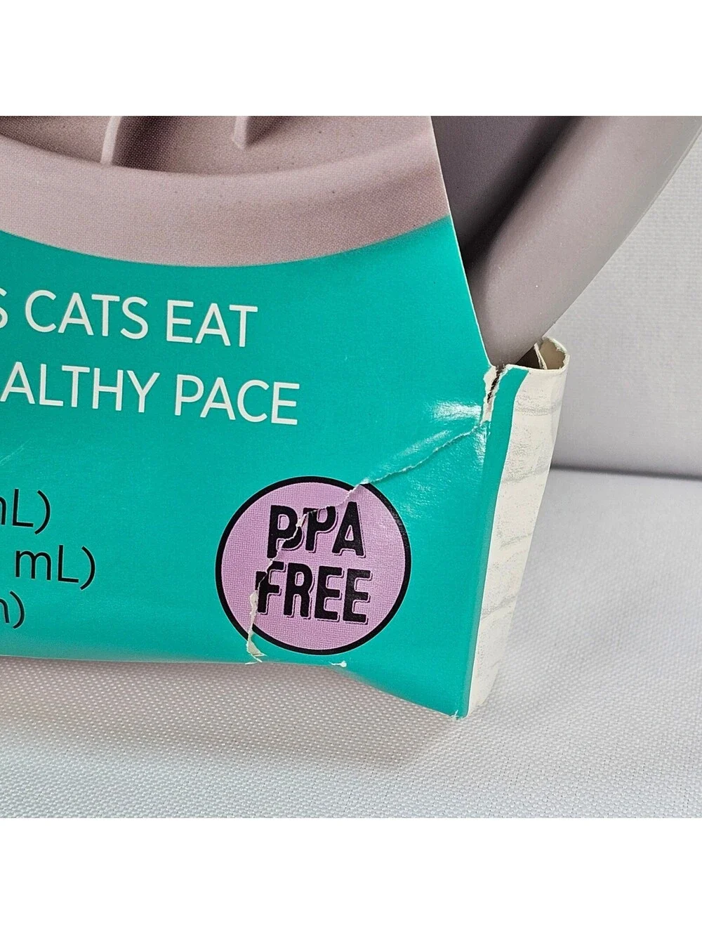 Whisker City Cat Slow Feeder Mat Grey Silicone Puzzle Bowl BPA Free 10 inch DIA